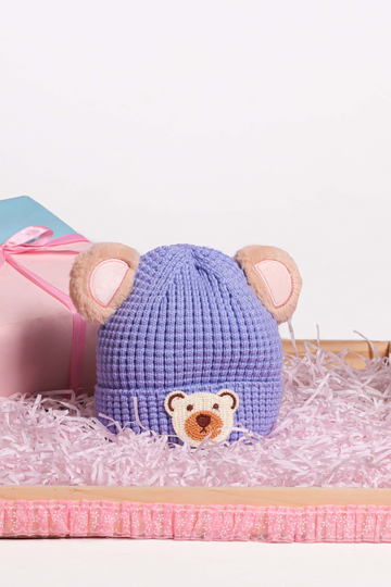 Adorable Baby Knit Hat with Teddy Bear Design