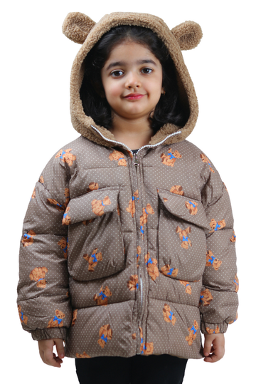 Teddy Bear Hooded Puffer Jacket