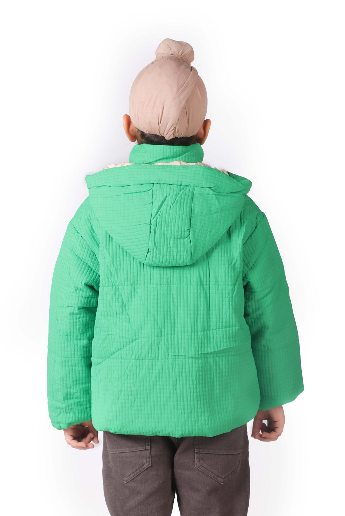 Unisex Vibrant Green Hooded Winter Jacket